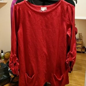 Caslon sweater tunic, rolltab sleeves